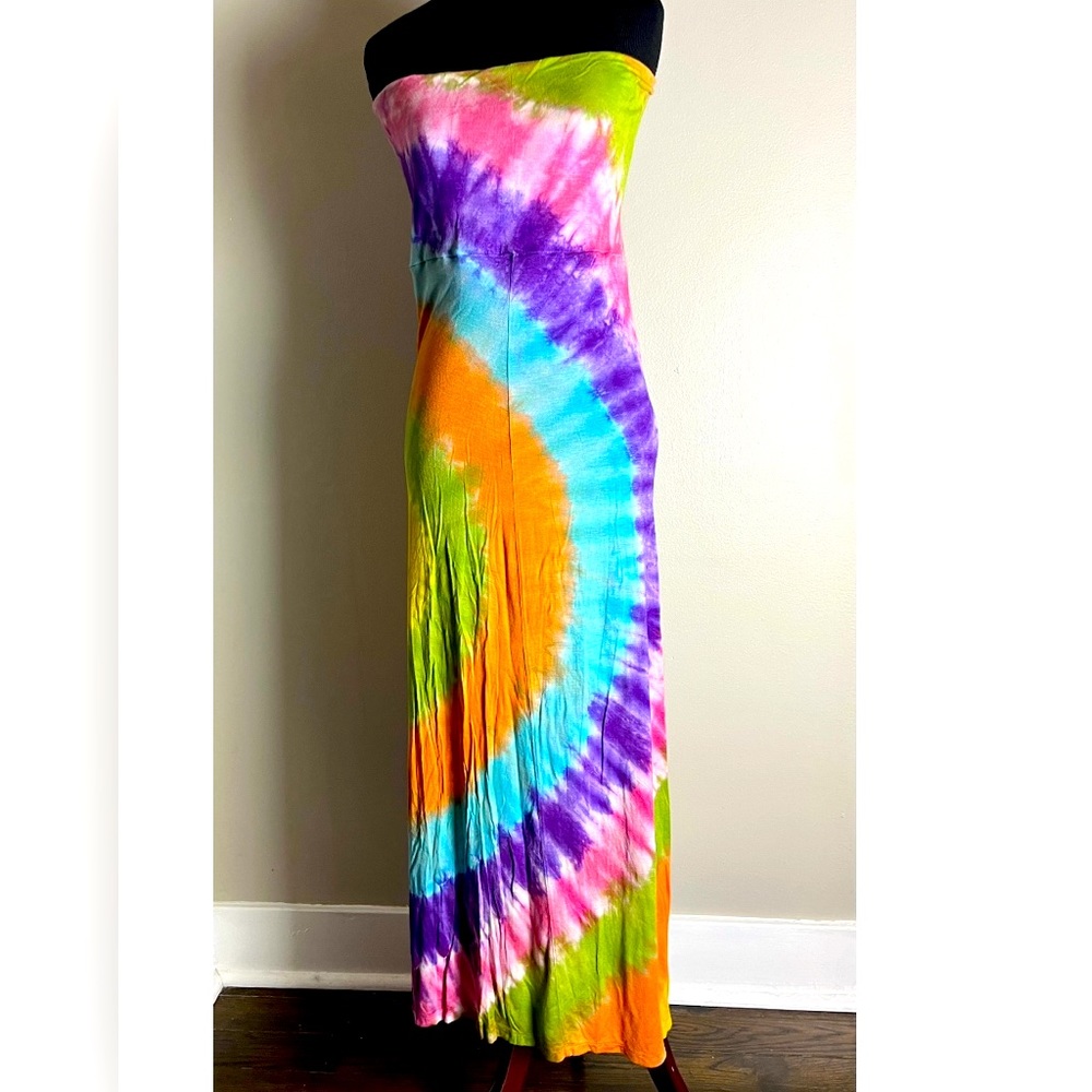 Pastel, tie-dye maxi dress/skirt